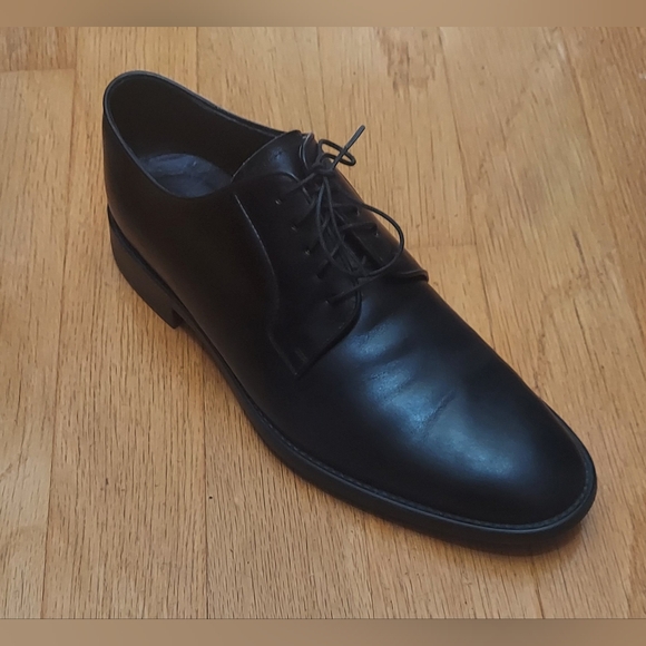 CAMPANILE "DERBY LACCI LISCIO" MEN'S BLACK LEATHER DRESS OXFORDS SIZE 10 ITALY - Picture 2 of 14